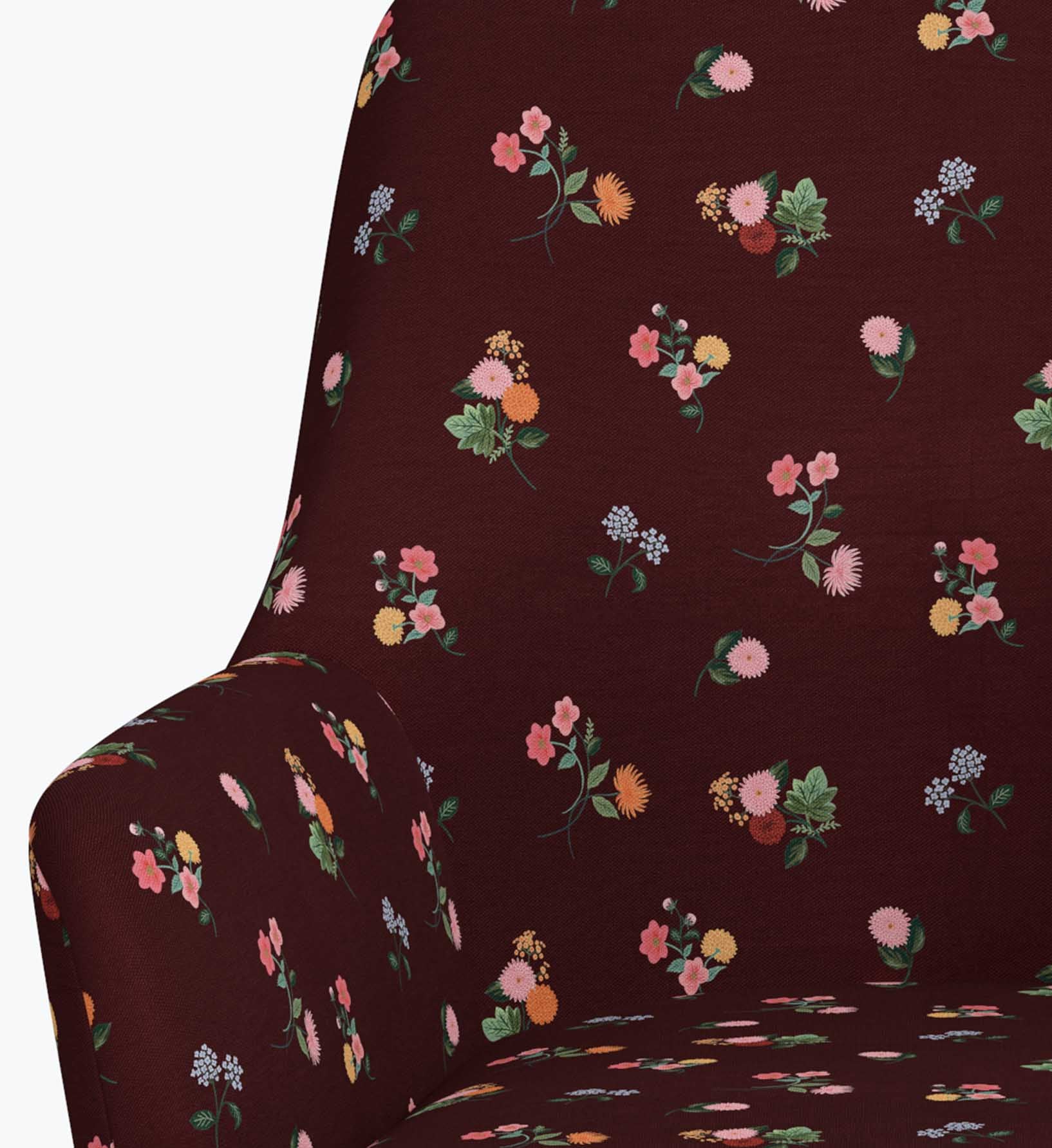 Cambridge Desk Chair - Ditsy Dahlia Burgundy