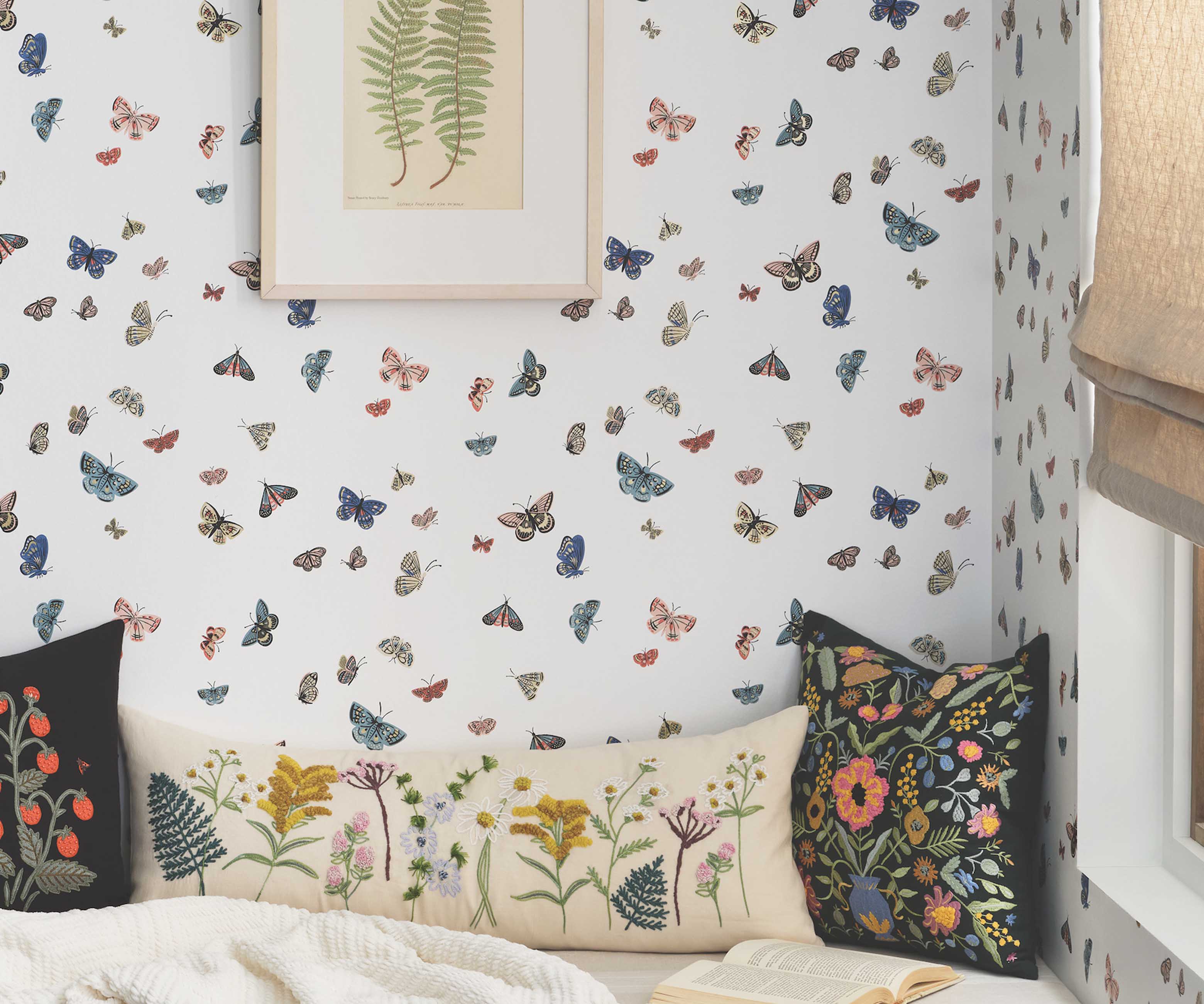 Butterfly House Peel & Stick Wallpaper - White