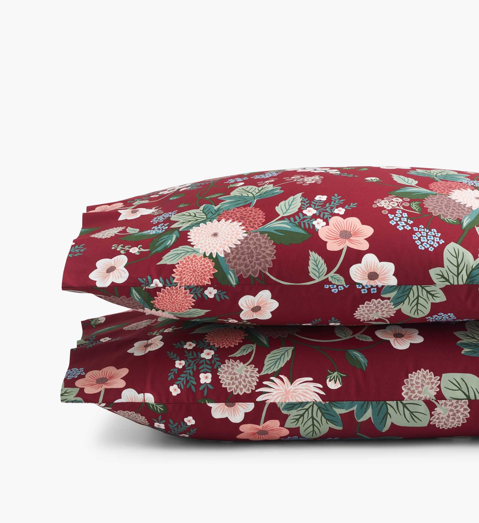 Percale Pillowcases - Dahlia Merlot