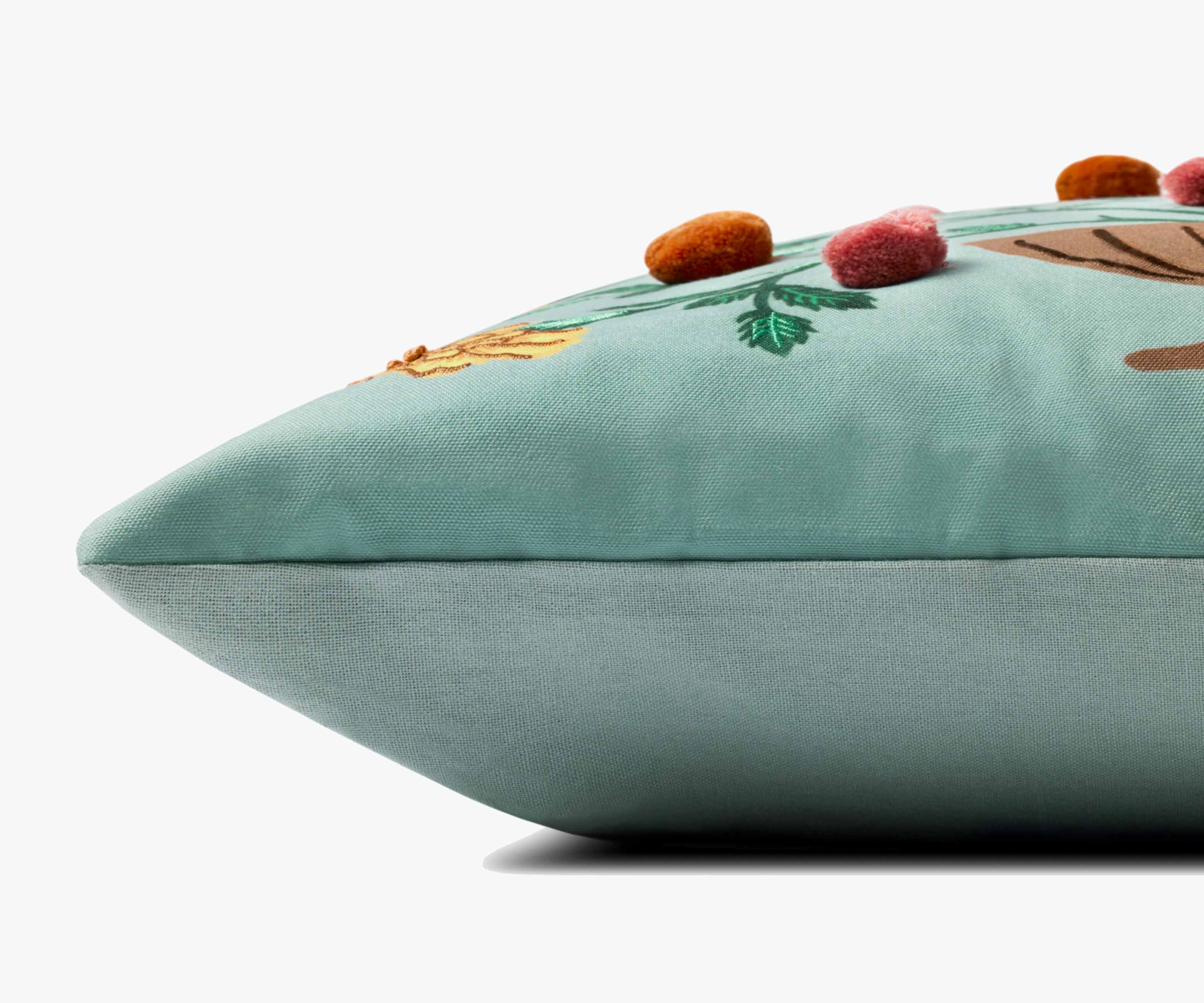 Marisol Embroidered Pillow - Light Green