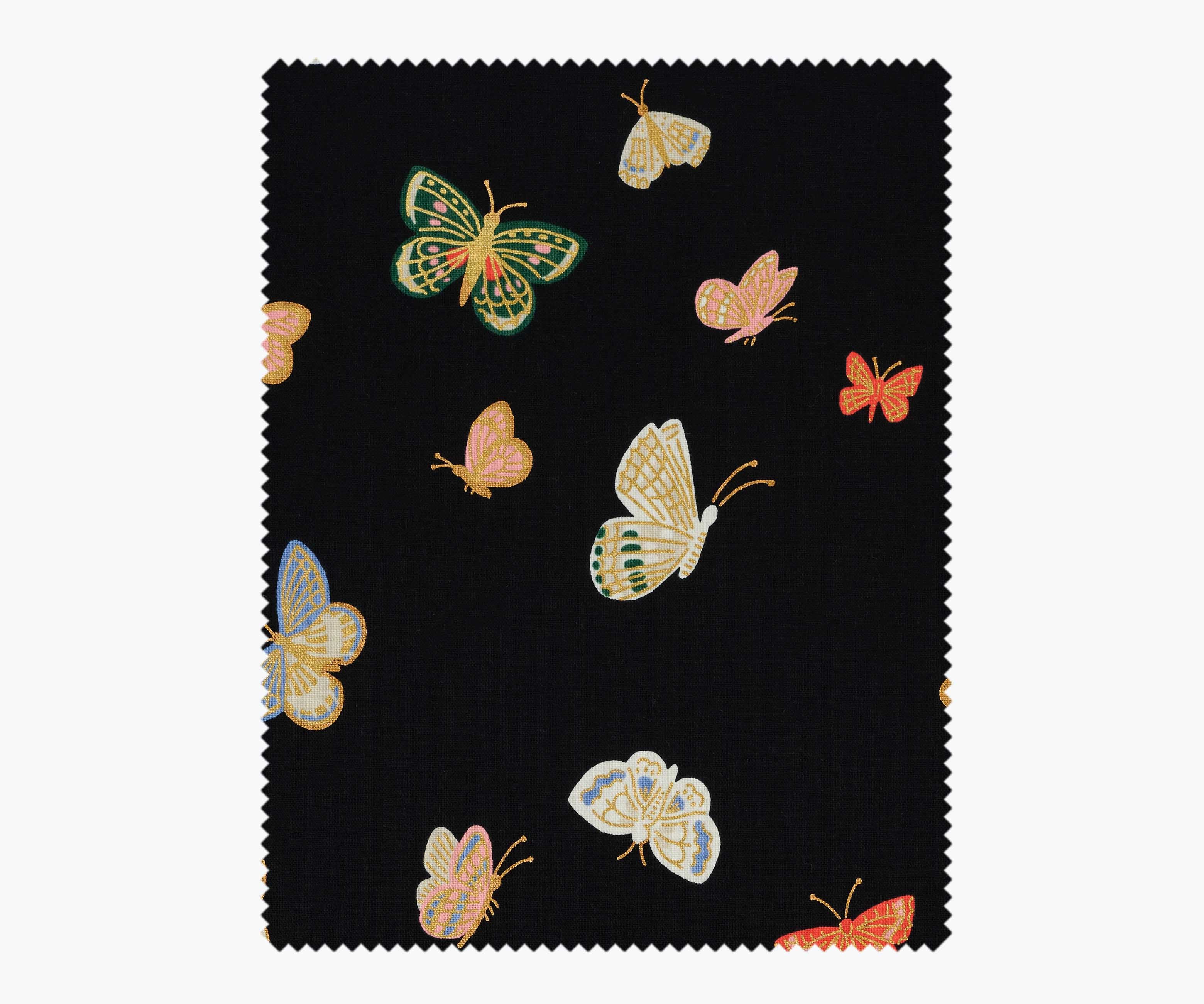 Butterfly House Canvas Metallic Fabric - Black