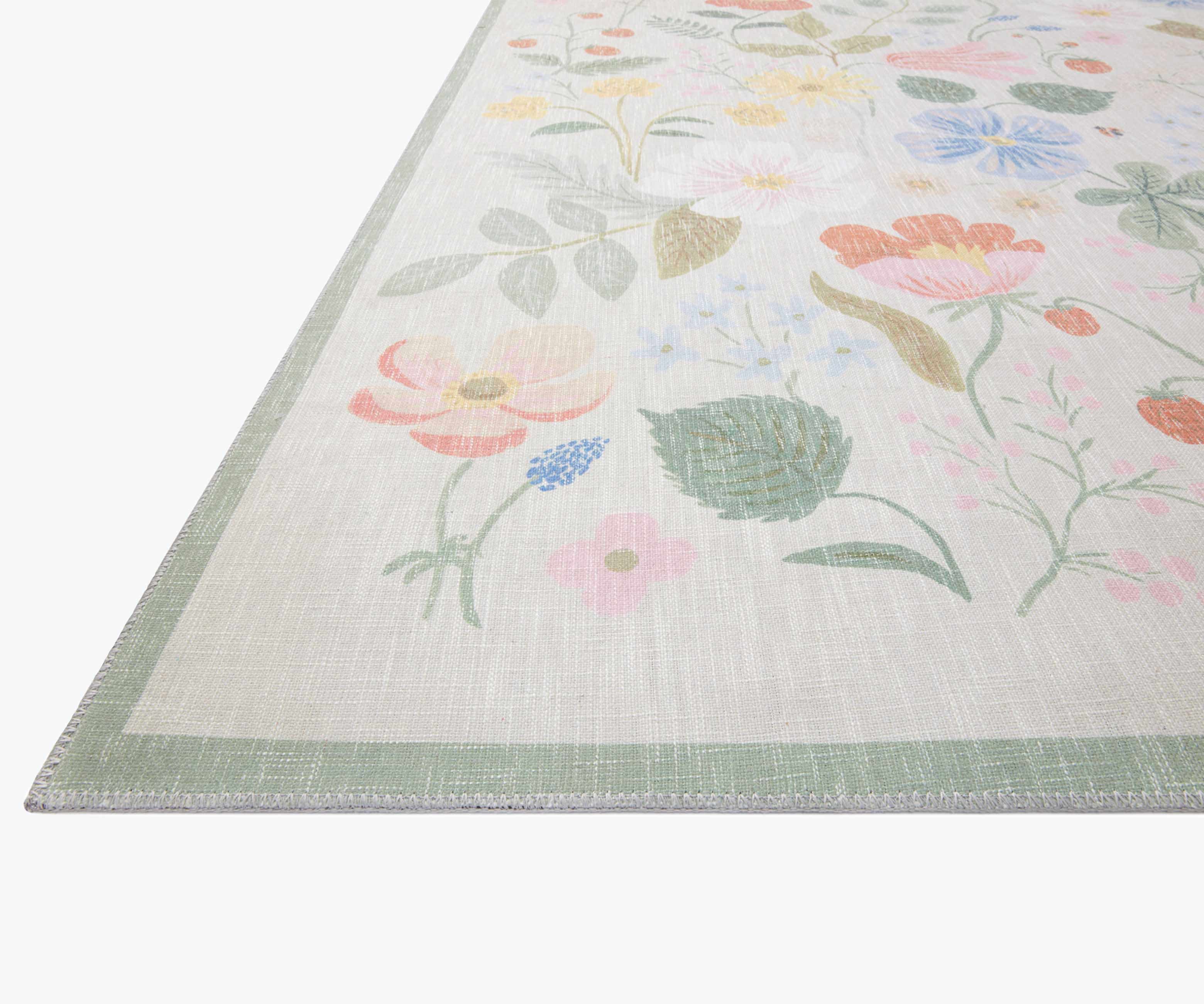 Cotswolds Strawberry Fields Power Loomed Rug - Ivory
