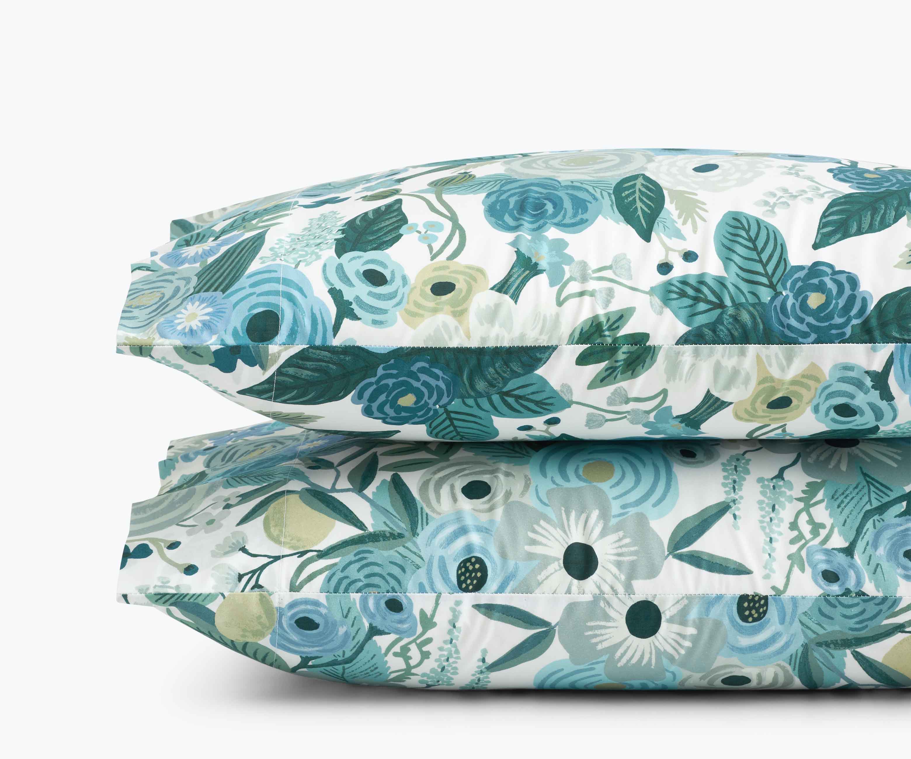Percale Pillowcases - Garden Party Blue