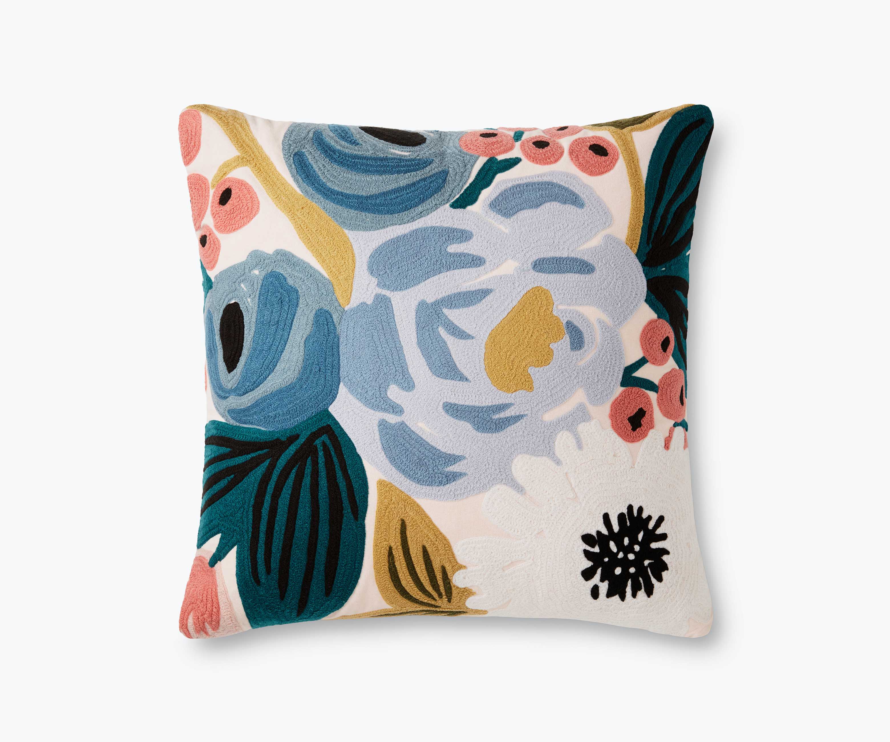 Vintage Blossoms Embroidered Pillow - Blush