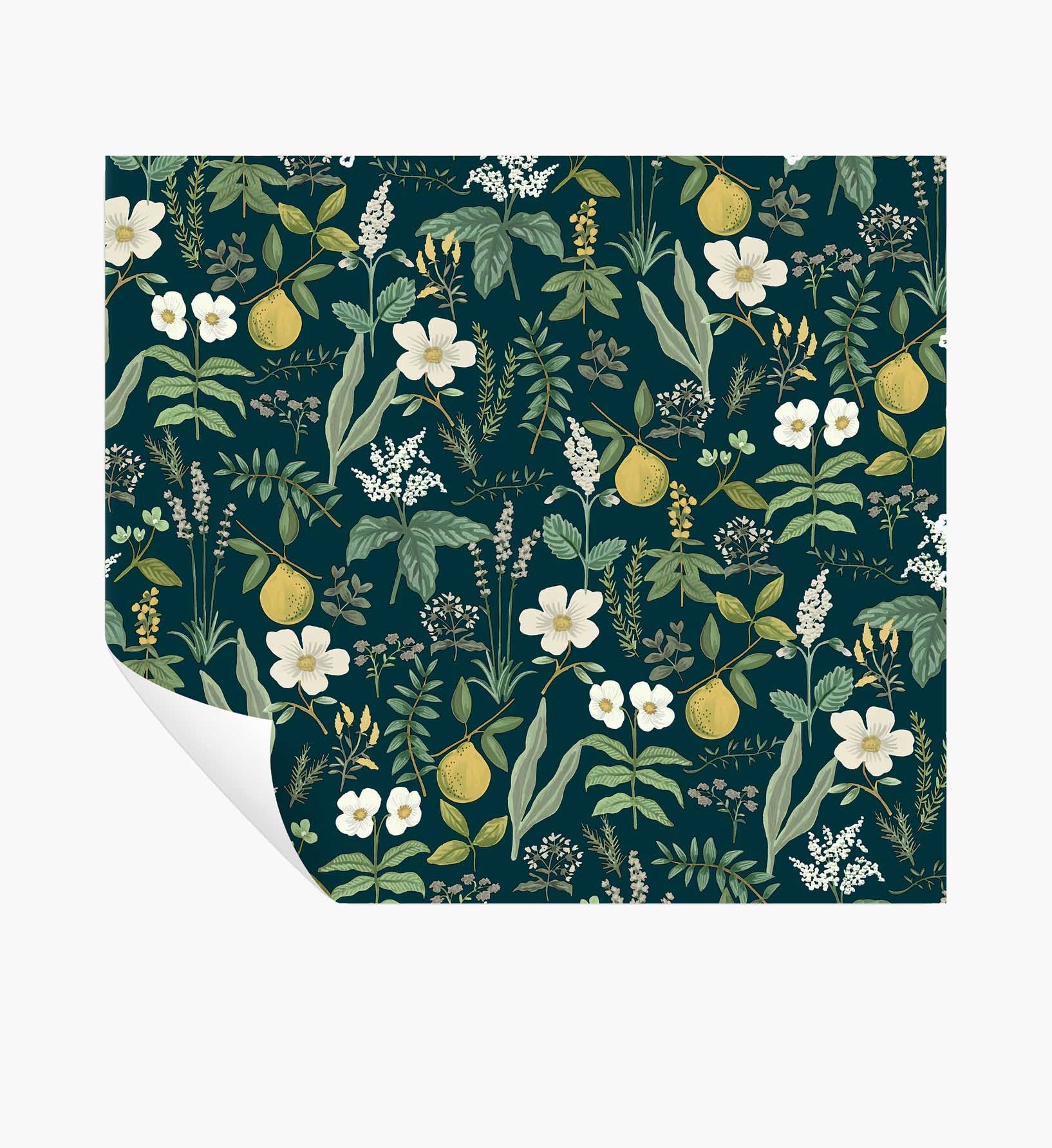 Herb Garden Peel & Stick Wallpaper - Navy