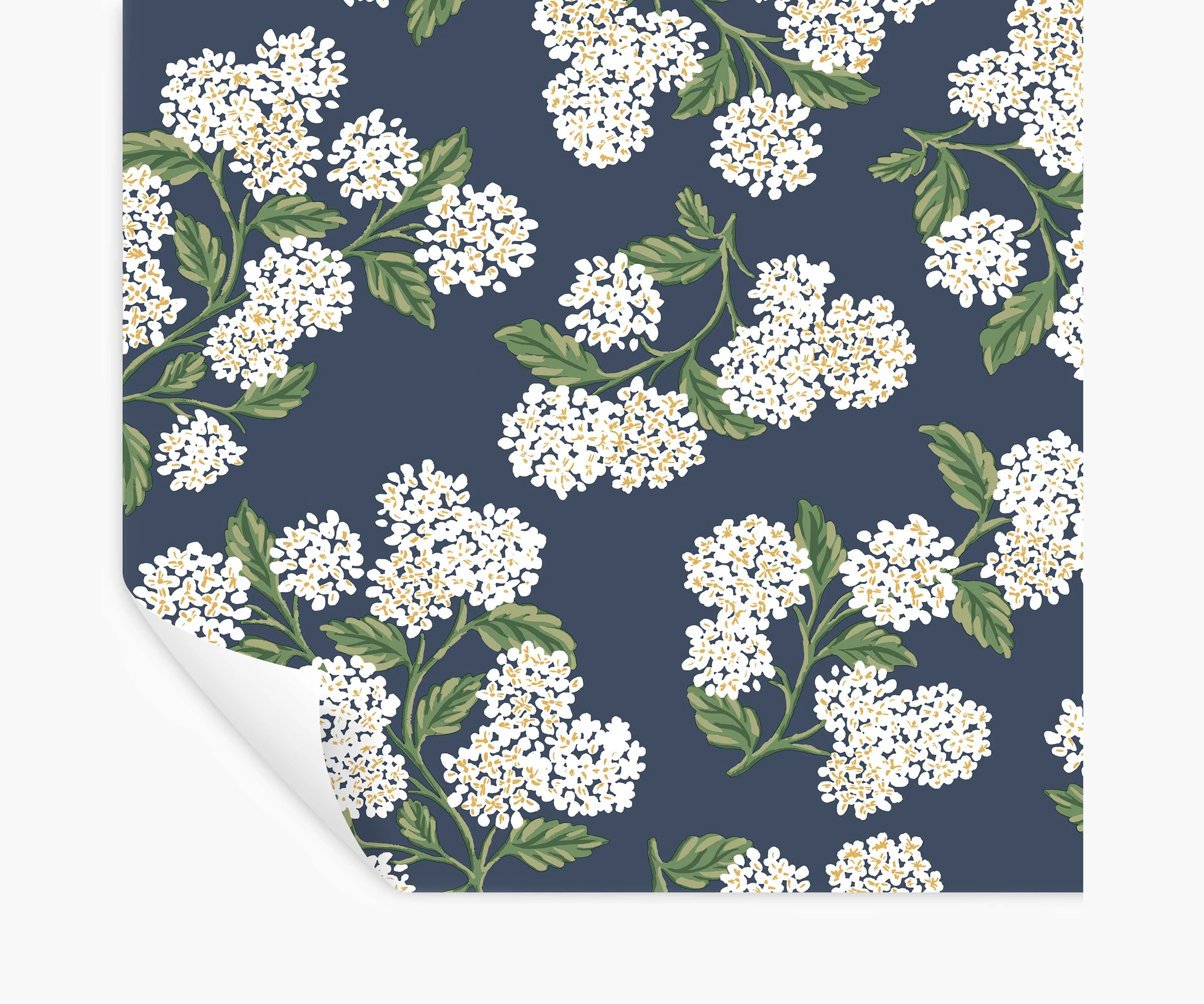 Hydrangea Peel & Stick Wallpaper - Navy & White