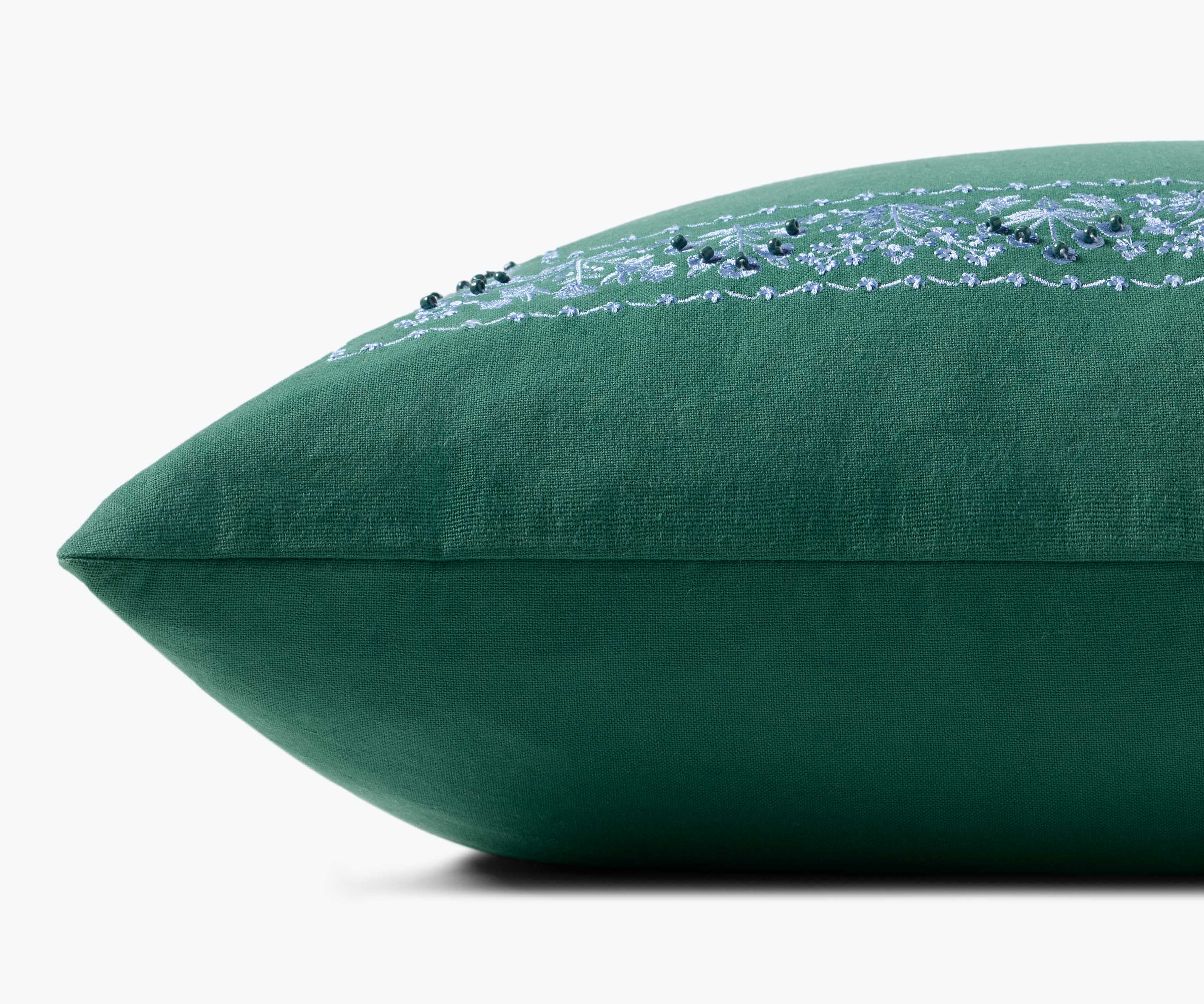 Estee Border Embroidered Pillow - Hunter