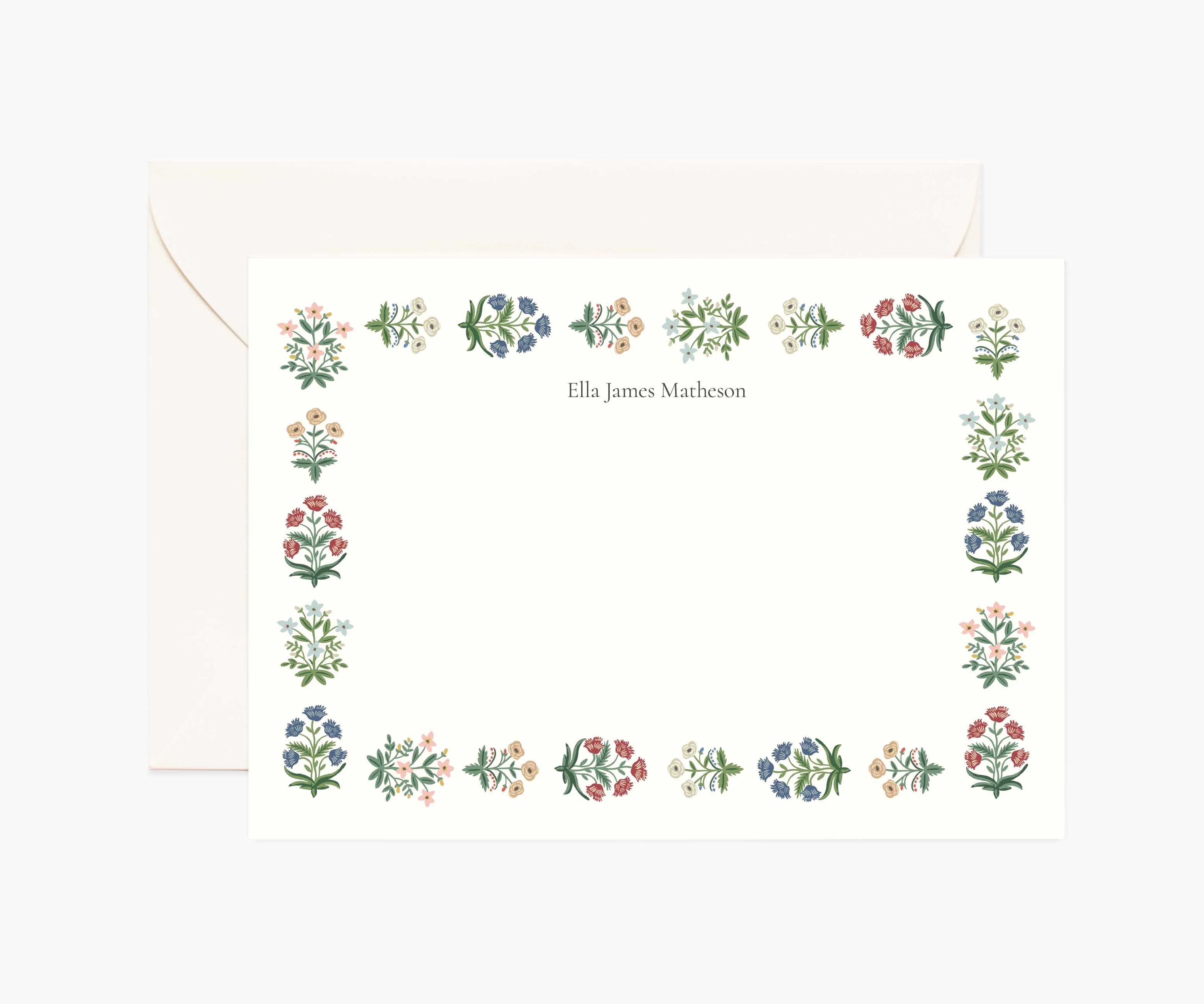 Floral Personalized Stationery  - Mughal Rose