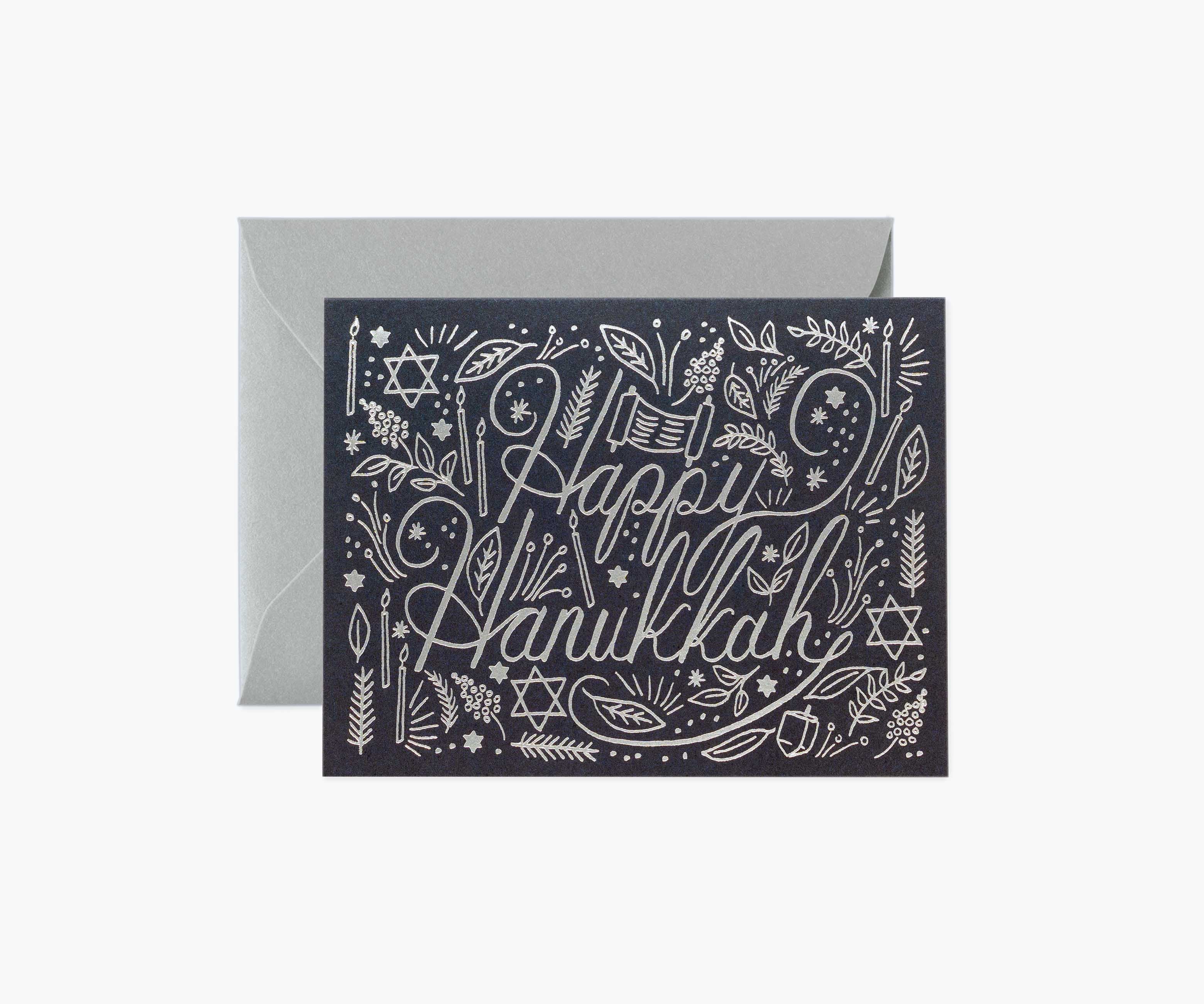 Boxed Set of Silver Hanukkah Cards