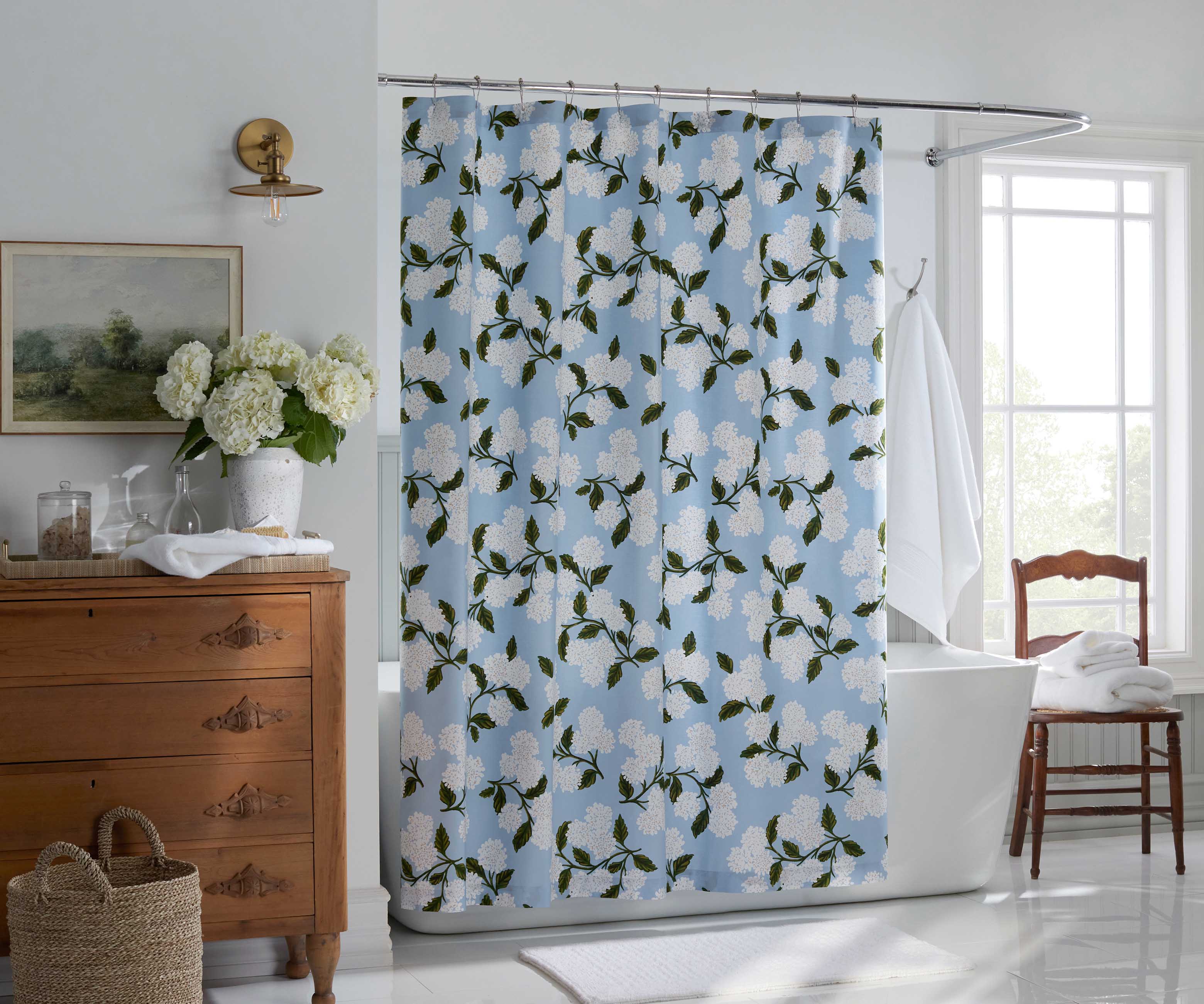 Percale Shower Curtain - Hydrangea